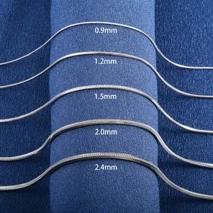 <span class=keywords><strong>Collana</strong></span> <span class=keywords><strong>Lunga</strong></span> a Catena Quadrata in Acciaio Inox, Larghezza 0.9/1.2/1.5/2.0/2.4mm, per Uomo e Donna, Colore <span class=keywords><strong>Oro</strong></span>/Argento - Product Image 3