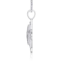 Collier pendentif en forme de cœur en cristal de glace, plaqué or, plaqué argent, plaqué rhodium, chaîne en laiton avec zircon, bijoux hip-hop