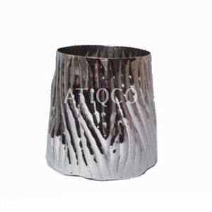 Jarrón de Mesa de Aluminio con Diseño Floral, Hecho a Mano, Ligero, de Boca Ancha, Decoración Zen Asiática - Product Image 4