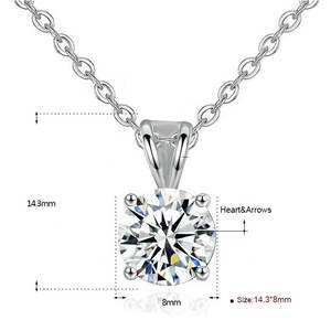 Liontin batu ulang tahun kristal multiwarna klasik populer 4-cakar bentuk telinga kelinci jimat modis - Product Image 6