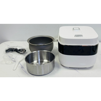 Mini-cuiseur à riz électrique portable compact 2,1-3,0 L avec fonction maintien au chaud automatique, tasse doseuse, boîtier en plastique, idéal pour hôtels, dortoirs et voitures, facile à utiliser
