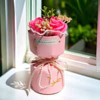 Fleurs de savon modernes promotionnelles Aida pour événements - Cadeaux réalistes en forme de rose en relief - Mini boîte cadeau personnalisable