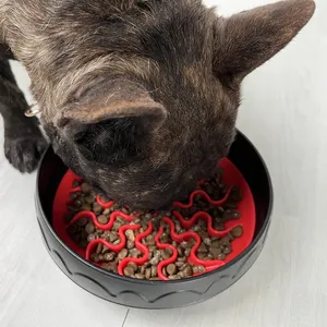 Pet Slow Feeder Bowl Hund Tumbler Puzzle Feeder Bowl Spaß Interaktive Treat-Dispens ing Dish Toy Leicht zu reinigende Smart Pet Feeder