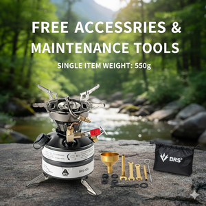 Poêle à huile de champ pliable en acier BRs-12A extérieur coupe-vent intégré essence de feu féroce pour Camping alpinisme gaz manuel - Product Image 5