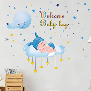 Autocollants découpés en forme <span class=keywords><strong>de</strong></span> nuage pour bébé, nouveau design, bienvenue, dessin animé, pour la décoration <span class=keywords><strong>de</strong></span> la maison, chambre d'enfant, décoration murale <span class=keywords><strong>de</strong></span> <span class=keywords><strong>maternelle</strong></span> - Product Image 4