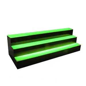 24 polegadas 3-Tier LED iluminado Liquor Bottle Display Stand, controle remoto acrílico iluminado Drinks Rack