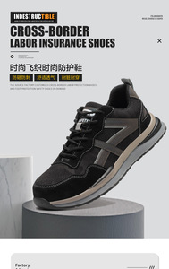 Zapatos <span class=keywords><strong>de</strong></span> Seguridad Deportivos Negros para Hombre, Transpirables, con Forro <span class=keywords><strong>de</strong></span> Malla, Antipinchazos, con Puntera <span class=keywords><strong>de</strong></span> Acero, Ligeros - Product Image 4