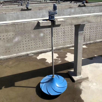 Agitateur hyperboloïde à double lame courbée pour zone anoxique à basse vitesse, piscine biologique, station d'épuration, en SUS304, pompe mélangeuse 3kW 1000mm 1000L/heure