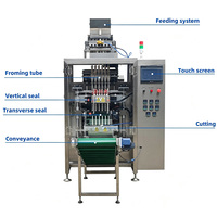 Machine d'emballage verticale entièrement automatique en acier inoxydable pour granulés, six canaux, pour petits sachets d'épices, sucre, sel, poivre, en caoutchouc de silicone