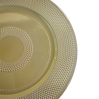 Assiettes de Présentation de Luxe en PP Doré de 13 pouces, Durables, pour Mariages, avec Motif Gravé, pour la Décoration de la Maison et la Présentation des Plats