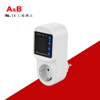 Prise de protection contre les surtensions et les sous-tensions A&B 16A, réglable en tension et en courant, prise EU 230V, pour appareils électroménagers