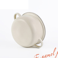 Taille et couleur personnalisées Double poignée antiadhésive extérieure portable marmite de camp cuisine cuisson soupe marmites émaillées avec couvercle