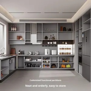 Ensemble d'armoires de cuisine Santopova, style moderne et minimaliste, avec électroménagers intégrés - Design élégant pour la rénovation de la maison - Product Image 3