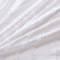 Ensemble trois pièces personnalisable de housse de couette et taies d'oreiller à motif ondulé style fleur coupée, en tissu brossé en fibre synthétique