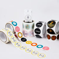 Étiquettes d'emballage alimentaire rondes personnalisées en vinyle adhésif imperméable avec logo de marque, autocollants de logo d'entreprise