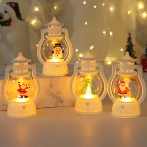 Kerst Decoratie Lantaarn Draagbare Led Kleine Olie Lamp Lichtgevende Lantaarn Jurk Up Gift