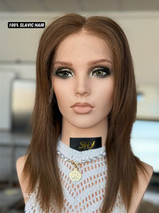 SHY HAIR nuevo Glueless HD 13x5 parche encaje frontal peluca Cap 100% Natural eslavo cabello humano PU silicona encaje frente pelucas - Product Image 2