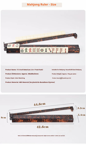 Tesnitech American Tortoise Shell Flame Grain Mahjong Racks and Pusher 2 en 1 Portátil Estándar para 4 Jugadores 4 Piezas TK - Product Image 2