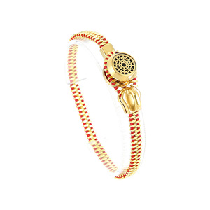 KALEN Unisex Creative Gold/Silver Stainless Steel&amp;Jade Thread <strong>Zipper</strong> <strong>Bracelet</strong> - Product Image 2