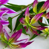 Prix d'usine, fleurs artificielles de dendrobium de bonne qualité, différentes couleurs disponibles pour la décoration de la maison et des mariages