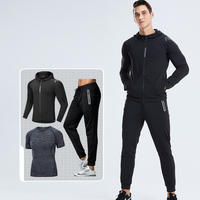 Ensemble de sport extensible imprimé pour homme, respirant et à séchage rapide, veste et pantalon pour la course à pied et le basketball