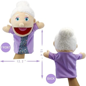 Marionnette à main en peluche grand-mère ultra-douce avec bouche mobile pour enfants, idéale pour le récit interactif d'histoires - Product Image 2
