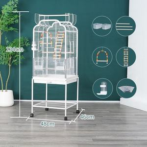 Dayanıklı Metal Papağan Kafesi Tekerlekli ve Ayaklı, Besleme Kapılı, Uzun Süreli Kullanım İçin Tasarlanmış Evcil Hayvan Kafesleri Evcil Hayvan Evi - Product Image 5