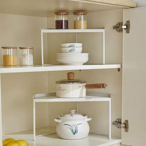 Metal Single-layer Stackable <strong>Corner</strong> Storage Rack Kitchen Spice Storage Countertop Pot Holder <strong>Corner</strong> Shelf for <strong>Under</strong> <strong>Sink</strong> <strong>Cabinet</strong> - Product Image 2