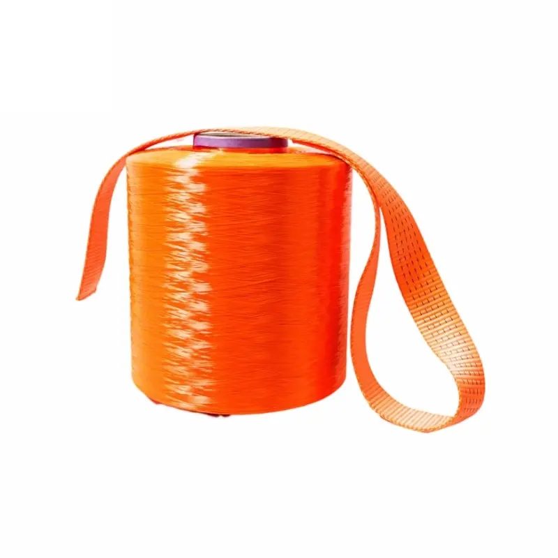Orange Color Filament High-strength Polyester Industrial Yarn For Climbing rope Safety belt Lifting strap