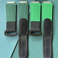 Bracelet de montre en cuir fluororubber vert avec boucle auto-agrippante, compatible avec 67-02, bracelet de remplacement durable