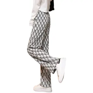 De gros denim drapé pantalon cravate-Klalien — pantalon à jambes larges pour femmes, pantalon d'été à taille haute, motif de drapé, à jambes droites et amples, décontracté, léger, 2021