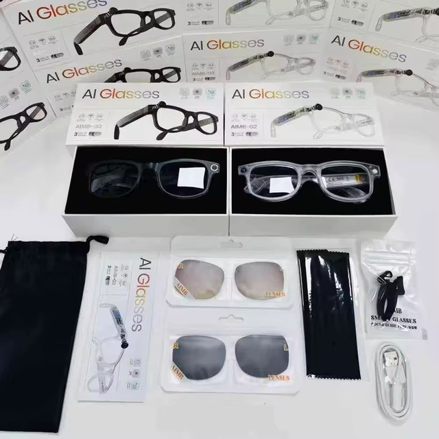 G2 Wi-Fi Transmission Ai Smart Glasses with Camera Take Photos Video Audio Recording AI Translator Sunglasses Wearable Headset