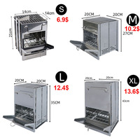 Barbecue pliable carré en acier inoxydable, à charbon de bois, pour l'extérieur, mini réchaud à charbon de bois, réchaud Portable pour barbecue, réchaud de pique-nique