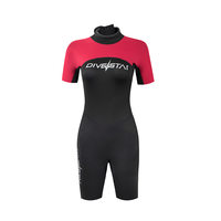 DIVESTAR Logo kustom desain baru 3mm baju selam ritsleting belakang Musim Semi celana pendek Neoprene untuk wanita