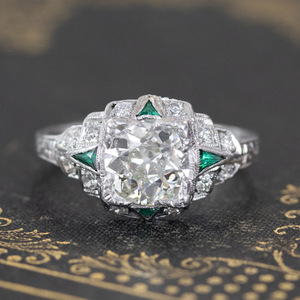 Emerald Green <b>Crystal</b> <b>Ring</b> for Women Vintage Elegant Fashion Daily Party Accessories - Product Image 1