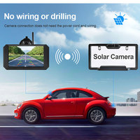 Caméra de recul durable pour voiture avec écran numérique solaire sans fil 5 pouces pour plaque d'immatriculation américaine