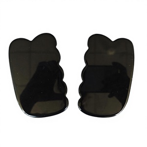 Tablero de obsidiana negra Gua Sha, herramienta Facial de piedra de Jade Natural, masajeador Facial, terapia de acupuntura tradicional, rodillo de Jade Similar - Product Image 5