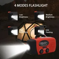 Multifunctional FM Radio Outdoor Emergency Hand-crank Generator Solar Mobile Phone Charging Lighting Table Lamp