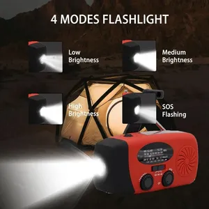 Radio FM Multifuncional, Generador de Manivela para Emergencias al Aire Libre, Lámpara de Mesa con Carga Solar para Teléfono Móvil e Iluminación - Product Image 4
