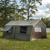 Tente de camping gonflable à montage rapide, abri extérieur portable pour événements promotionnels, avec revêtement imperméable vert
