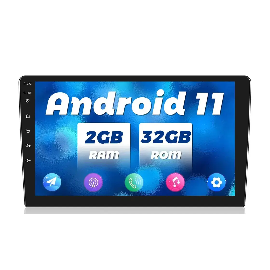 Pemutar DVD mobil Android 9 inci, Radio mobil Ultra 9 inci 4 Core 1 + 16GB Apple Carplay layar navigasi & GPS