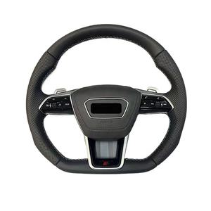 <span class=keywords><strong>Prix</strong></span> de gros volant S6 style plat pour <span class=keywords><strong>Audi</strong></span> A6 S6 <span class=keywords><strong>RS6</strong></span> A7 S7 RS7 C8 (2019-2025) nouveau fond plat en cuir perforé - Product Image 1