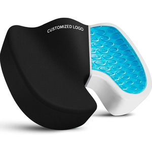 Coussin de siège orthopédique en mousse à mémoire de forme en U, amélioré au gel, antidérapant, à pois, amovible et lavable, pour soutien coccyx et lombaire - Product Image 1