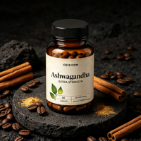 Capsules d'Ashwagandha Extra Fortes, 60 unités, Complément pour le Stress, le Sommeil et l'Énergie, OEM ODM Marque Privée