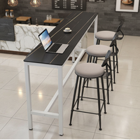 Ensemble table et chaises de bar en marbre ardoise sur mesure pour la restauration, idéal pour les salons de thé et les salons à domicile (piètement haut)