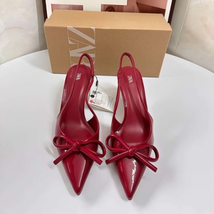 Luxury Designer Style Peep-Toe Pumps <strong>Women</strong> Stiletto Heels Low Vamp Pointed-Toe Strap-and-Buckle Design Spring/Autumn Elegant - Product Image 4