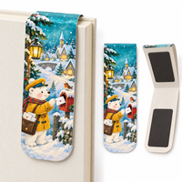 Marque-page magnétique mignon en forme de train de Noël, marque-page pliable personnalisé, design canne à sucre et sapin de Noël, cadeau de lecture de Noël, papeterie