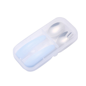 Juego de Cuchara y Tenedor para Bebé de Acero Inoxidable 304 Premium, 2 Piezas, Utensilios de Entrenamiento para la Autoalimentación de Niños Pequeños, Vajilla Infantil para el Destete - Product Image 5