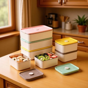 304 Stainless Steel Insulated Lunch Box Rectangle Clip-On Lid Food Storage <b>Container</b> For Students Office Workers Refrigerator - Product Image 1
