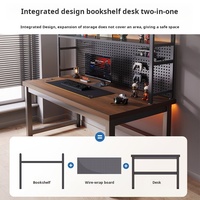 Bureau d'étude compact tout-en-un pour chambre à coucher avec panneau perforé pour ordinateur et table de jeu